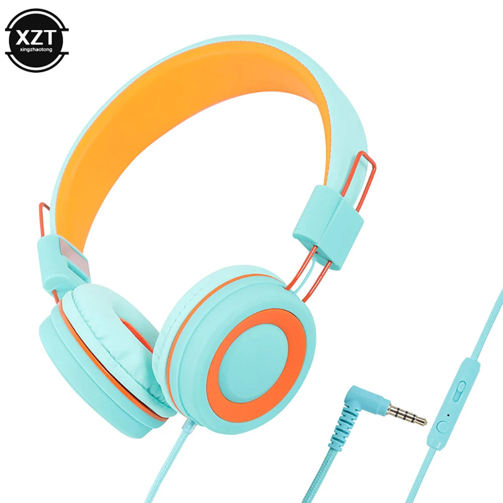 Kinderkopfhörer 3,5 mm Audio Klinke Kabelgebundene Kopfhörer Faltbares Stereo-Headset mit Mikrofon für Mädchen Jungen Geschenk Online-Lernen Ohrhörer Hauptbild