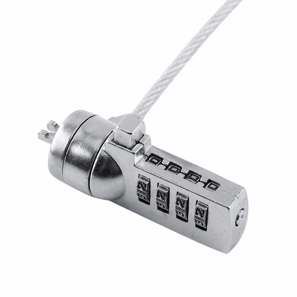 Laptop and PC anti-theft devices, combined security lock, cable chain, 4-digit password