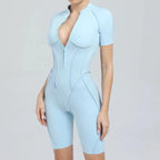 Women's Yoga Jumpsuit Hip Lift Sports Fitness Removable Padding Backless Zipper Leggings One-Piece Running Workout Gym Jumpsuit