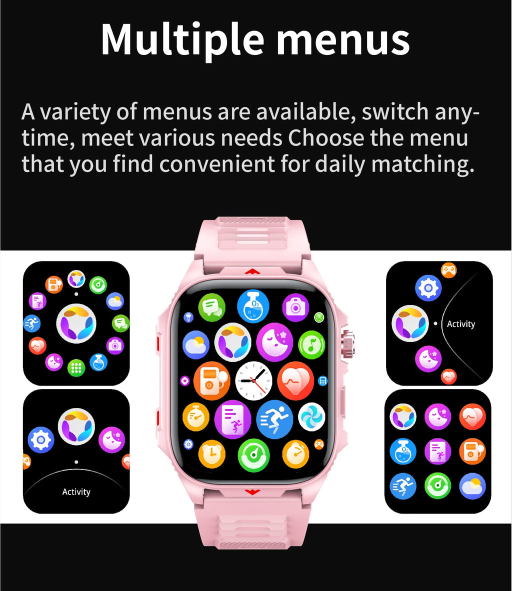 Elektronische Smartwatch BT-Anruf Herzfrequenzmesser Smartwatch Fitness Tracker Wasserdichte Sportuhren für Männer Frauen Android 2026