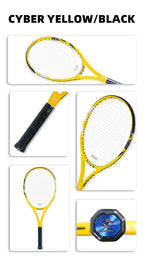 BaboBee 100% Full Carbon Fibre Premium Professional Tennis Racket Free Bag & Overgrip, 55-65lbs Threaded, Ultra-light 265±5g