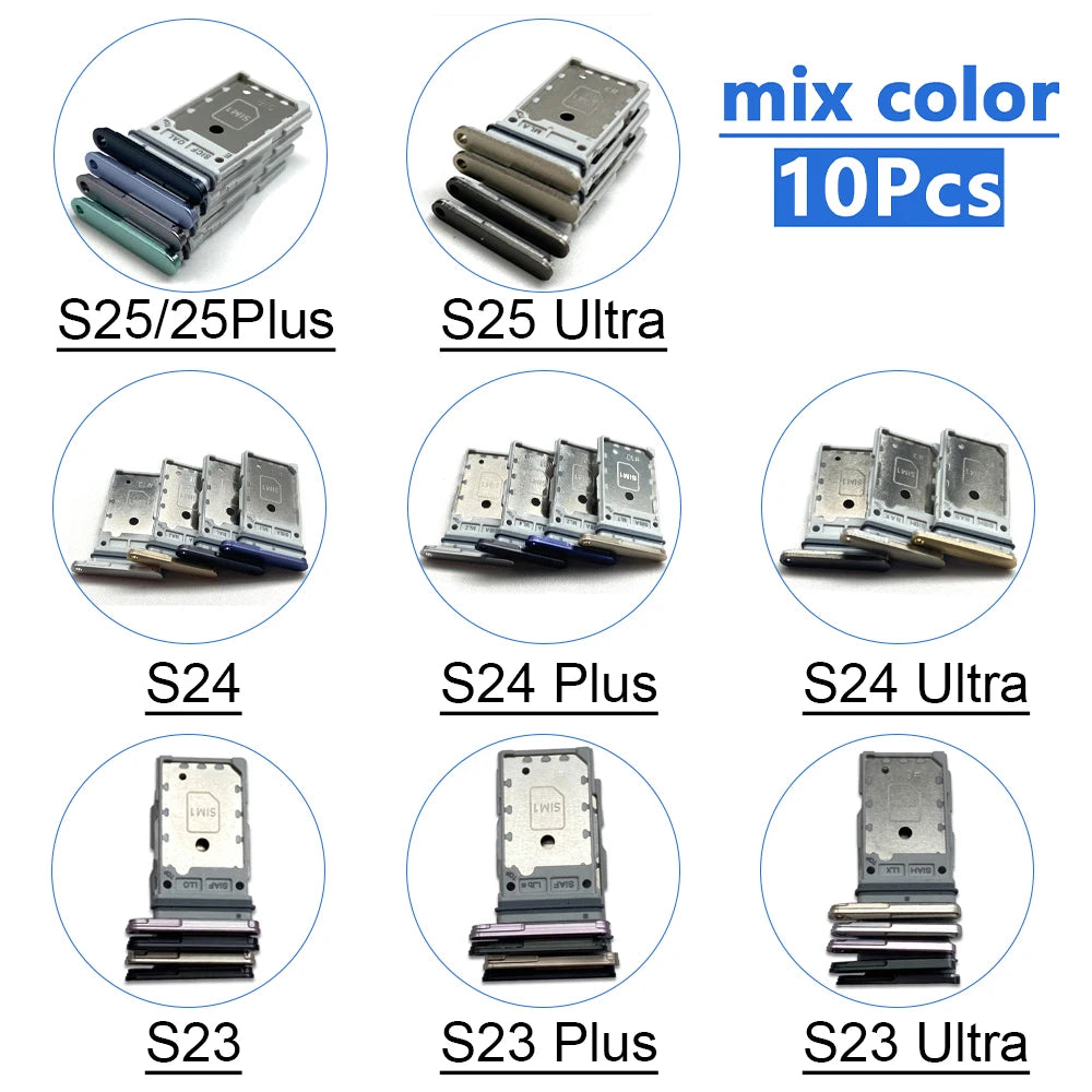10 St. SIM-SD-Dual-Karten-Telefonkartenhalter-Adapter in verschiedenen Farben für Samsung S23 S24 S25 Plus S23 Ultra SIM-Kartenfach Einschub Hauptbild
