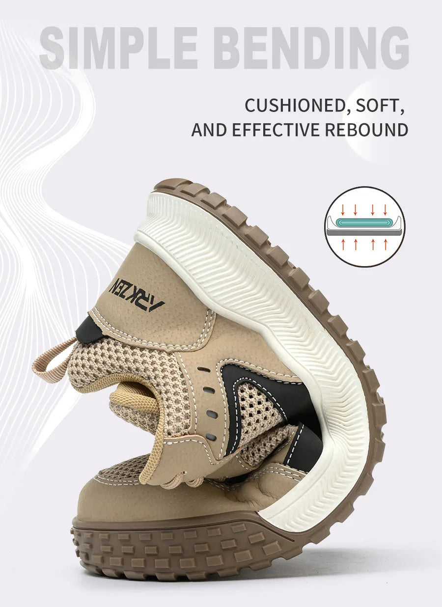 Sicherheitsschuhe Herren S3 mit Stahlkappenstiefel, EU Standard Kevlar Arbeitsschuhe Herren Leichtgewicht, CN39-46 Schutzarbeitsschuhe Damen