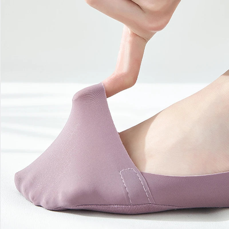 5 Paar Damen Socken Atmungsaktive Unsichtbare Silikon Anti-Rutsch Einfarbige Bootssocken Bequeme Hochwertige No-Show Socken Ultra-dünn