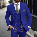 Herren Khaki 3-teiliger Anzug Klassischer spitzer Revers Business Formal Hochzeit Bräutigam Slim Fit Eleganter Gentleman-Stil Mode Blazer