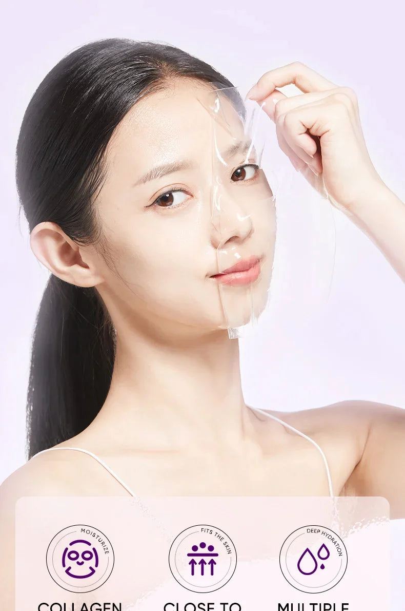 Collagen Anti Wrinkle Facial Mask Anti Aging Fade Fine Lines Firm Skin Moisturizing Brightening Smooth SkinCare Korean Cosmetics