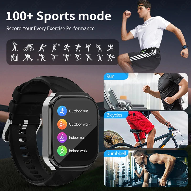 LIGE 2026 Neue KI-Gesundheitsdiagnose Smartwatch Blutfett Harnsäure Bluetooth-Anruf Blutdruck Gesundheits-Smartwatch Herren Damen