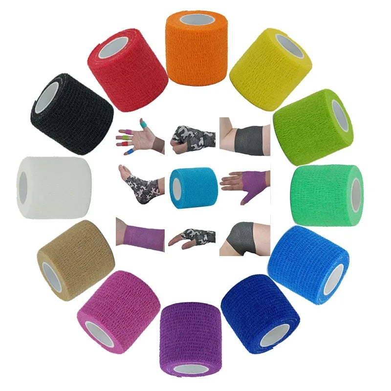1/6 Stücke Buntes Sport-Tape Selbstklebende Elastische Bandage Elastoplast Sportschutz Knie Finger Knöchel Handfläche Schulter
