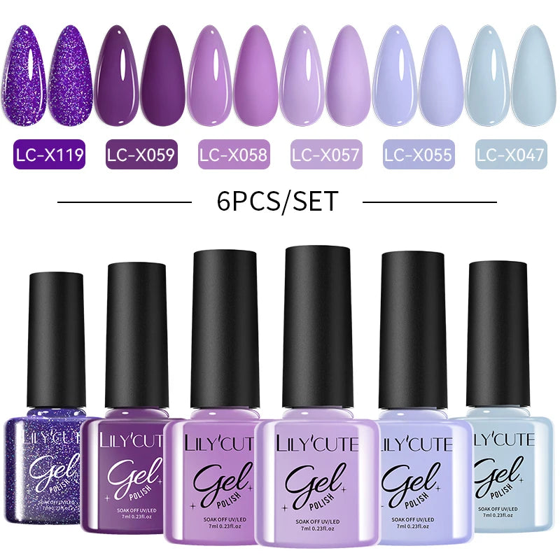 LILYCUTE Nagelgel-Politur-Set, Rosa Grün, Frühling, DIY-Nagelkunst-Design, lang anhaltend, Soak Off UV Gel, Maniküre, Malgel, Vernis-Kit