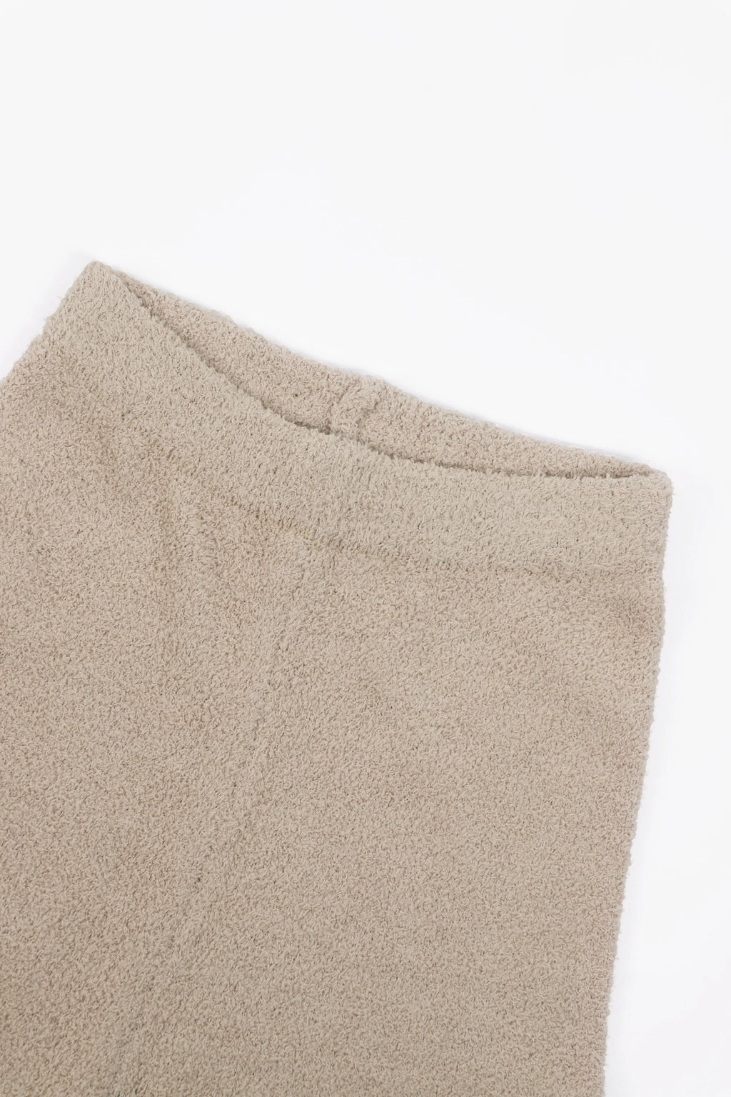 Damen beiges Oversize-Strick-Zweiteiler-Set mit Half-Zip Pullover und weiter Hose, lässige Loungewear