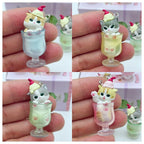 Auf Lager, neu: Mofusand Katze Pudding Kaltgetränk Anhänger Minifiguren Blind Box Anime Figuren Ornamente Puppen Geburtstags- und Weihnachtsgeschenke Spielzeug