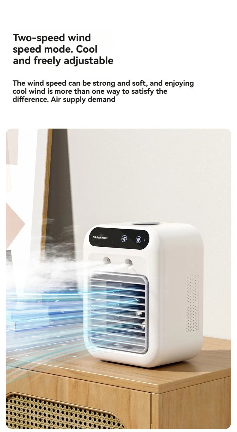 Kabelloser Klimaanlagen-Mini-Ventilator, tragbarer Luftkühler, 500 ml Eiswassersprühbefeuchter für den Heimgebrauch, Klimaanlagen-Nebelventilator, USB