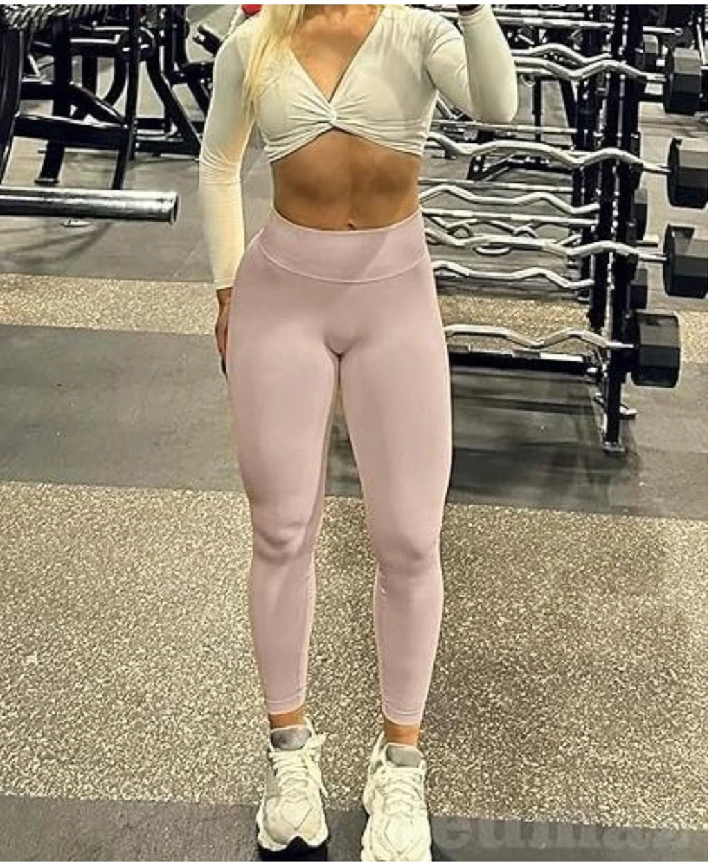 Nahtlose Damen-Yogahose mit festem Bund, dreifachem Bund, sexy, hüfthebend, enge Sporthose, Fitness-Trainings-Yogahose