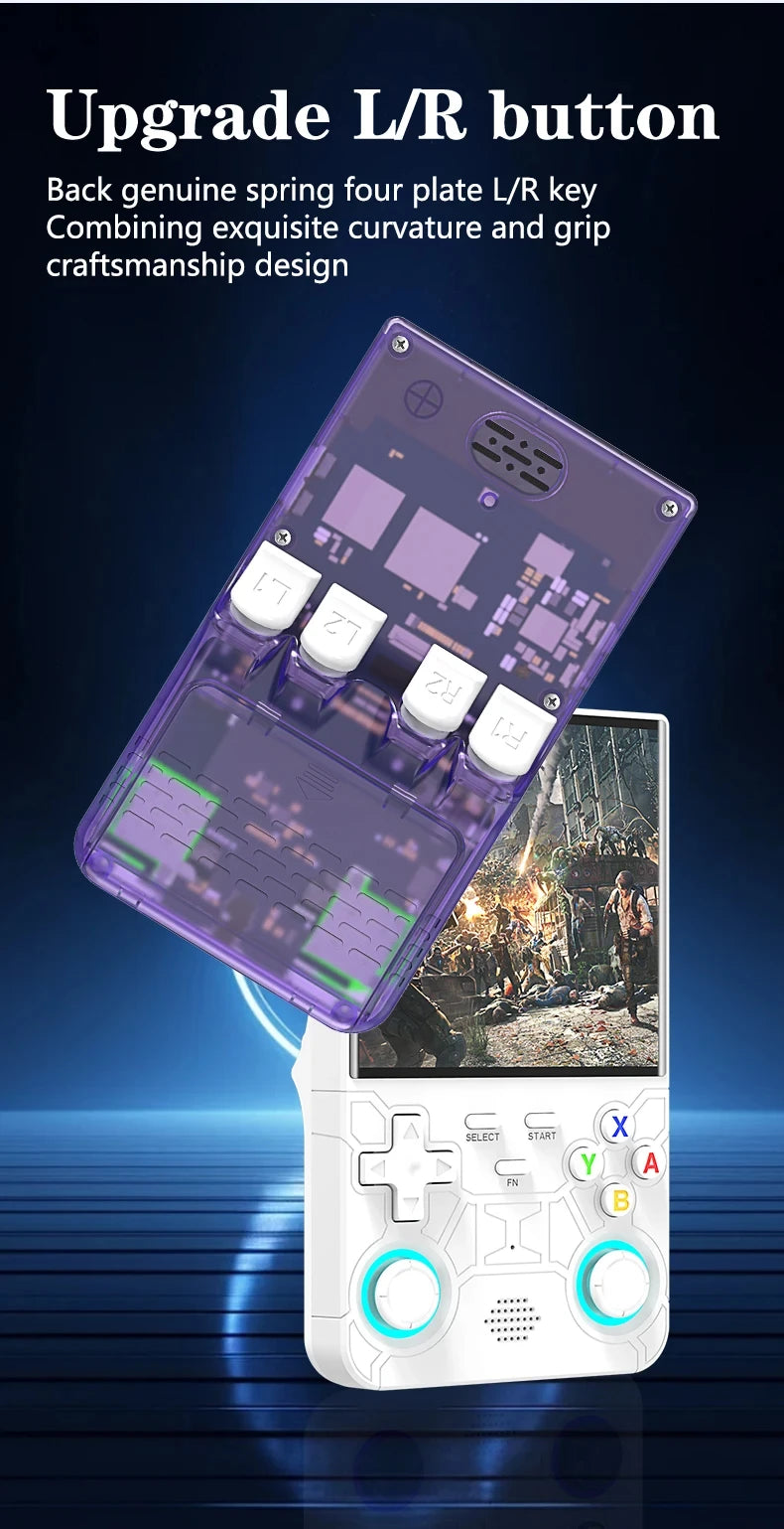 R36Ultra 4,0-Zoll Retro-Handheld-Spielkonsole 128 GB Tragbarer Videoplayer Open-Source-Linux-System zum Spielen