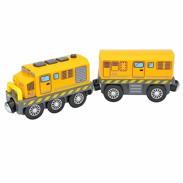 Holz-Lokomotive, magnetische elektrische Eisenbahn-Spielzeuge, passend für Biro-Holz-Druckguss-Schlitz-Eisenbahnstrecke, pädagogisches Spielzeug für Kinder