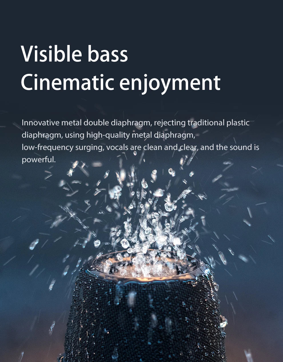 ZEALOT S67 Tragbarer Bluetooth-Lautsprecher mit Schultergurt, wasserdicht für den Außenbereich, Stereo-Klang, starker Bass, 40 Std. Wiedergabe