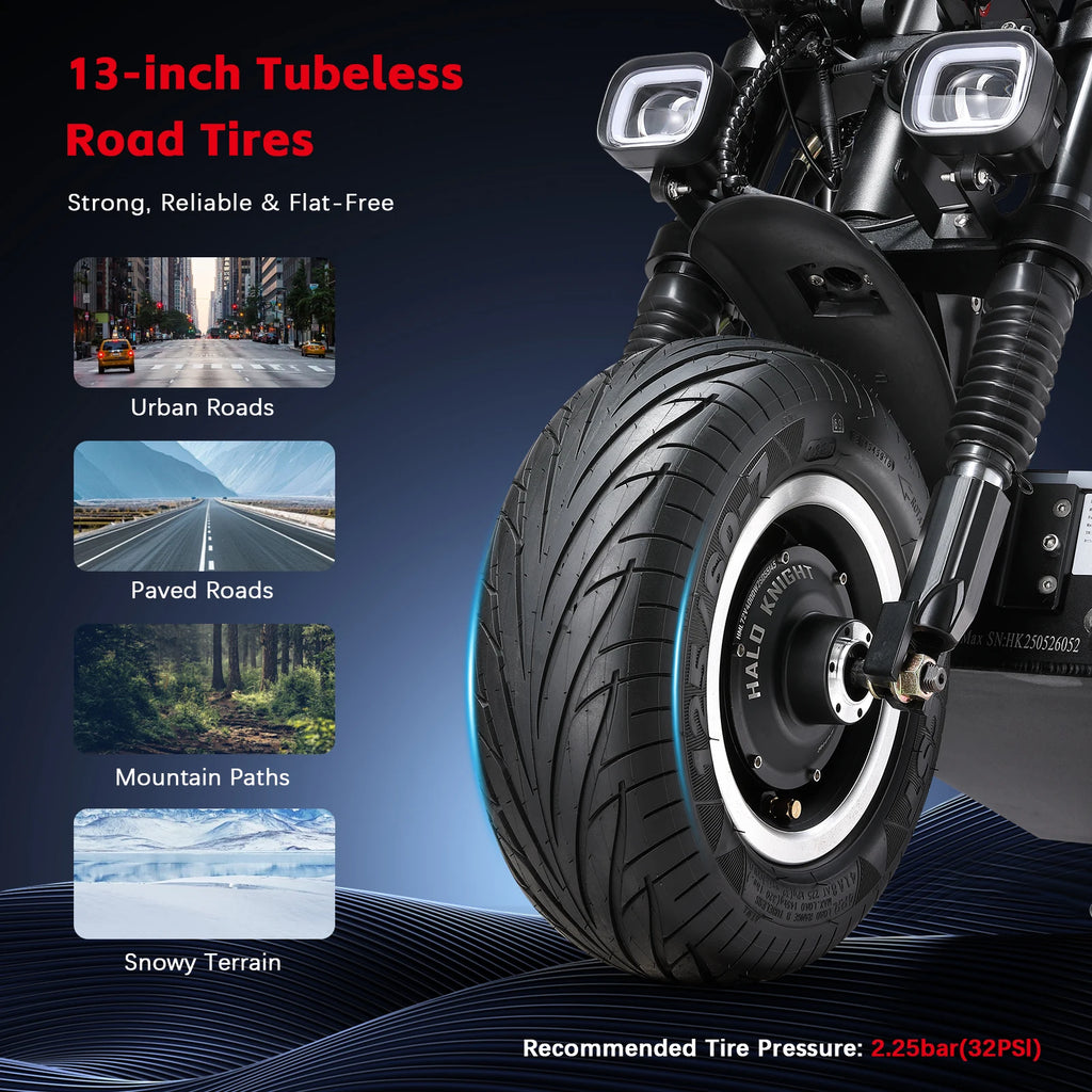 HALO KNIGHT T107Max 72V 8000W Elektroroller für Erwachsene, schnell, 120km/h, Leistungsstarker Doppelmotor, E-Scooter, Top E-Scooter