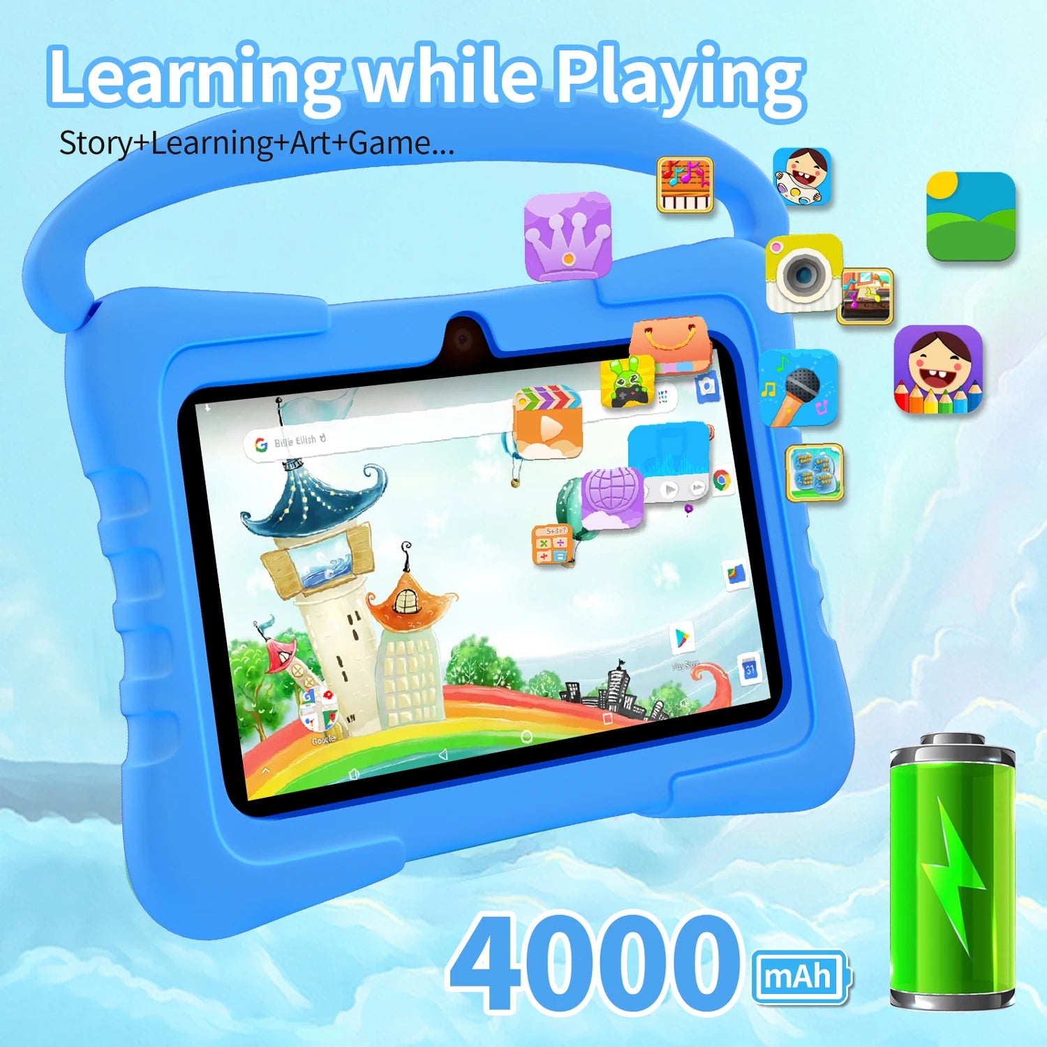 Neue 5G WiFi 7 Zoll Kinder Tablets Android 13 Quad Core 4GB RAM 64GB ROM 4000mAh Bluetooth Kinder Geschenk Kids Software Tablet Pc