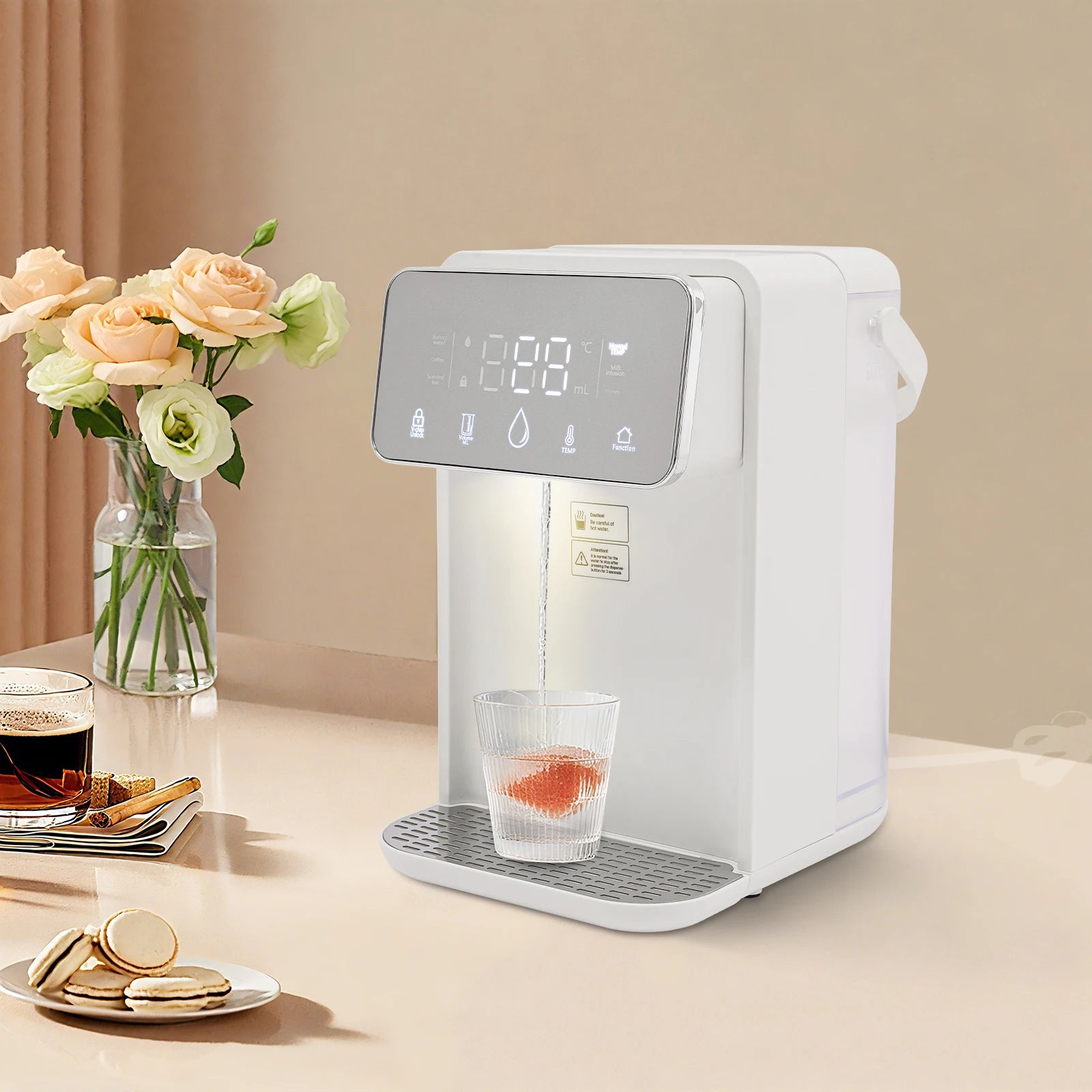 2000W Heißwasser-Sofortbereiter mit Digitalanzeige, 2,9 L Wassertank Temperatur (25–99°C) Wassermenge (150–500 ml) Zweitbild