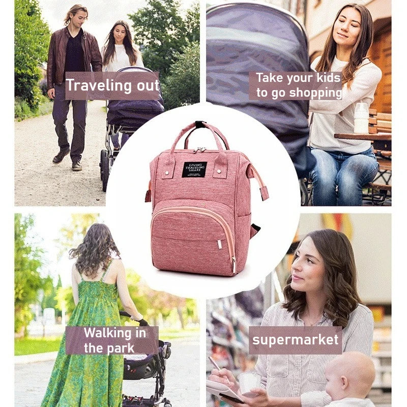 Wickelrucksack Windeltasche Mama Große Kapazität Taschen Mama Baby Multifunktionale Wasserdichte Outdoor Reise Windeltaschen für die Babypflege