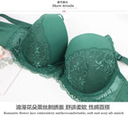 DaiNaFang Sexy BH-Set Grün Schwarz Beige Rot Weiß Lila Spitze Schleife Blumen Unterwäsche für Damen Übergröße Dessous