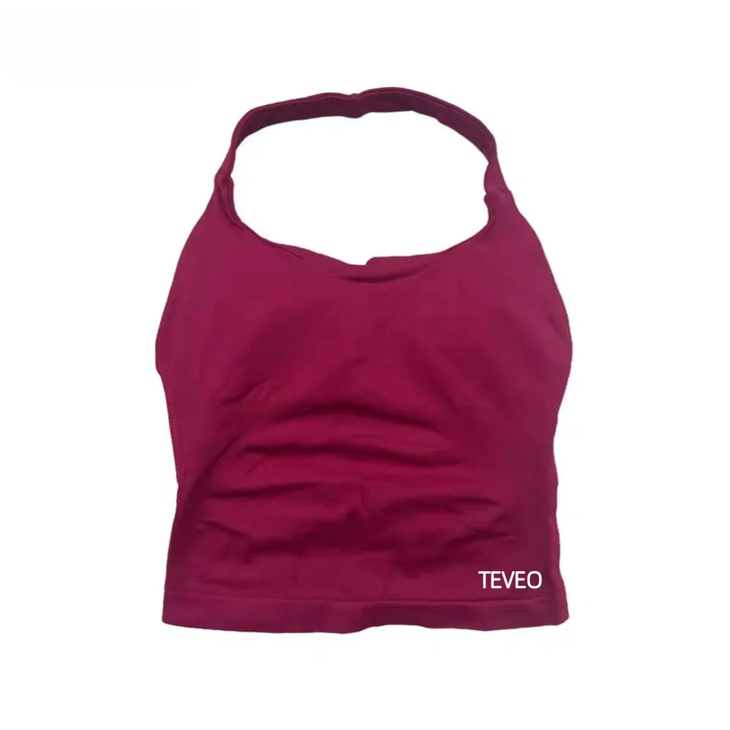 2025 TEVEO Neuer hochfester, elastischer BH, vollständig Neckholder, rückenfrei, Yoga
