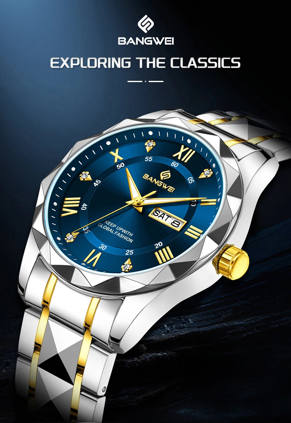 BANGWEI Elegante Luxus Quarz Damenuhr Mode Klassisch Einfach Edelstahluhren Automatisches Datum Wasserdicht Diamant Damen Armbanduhr