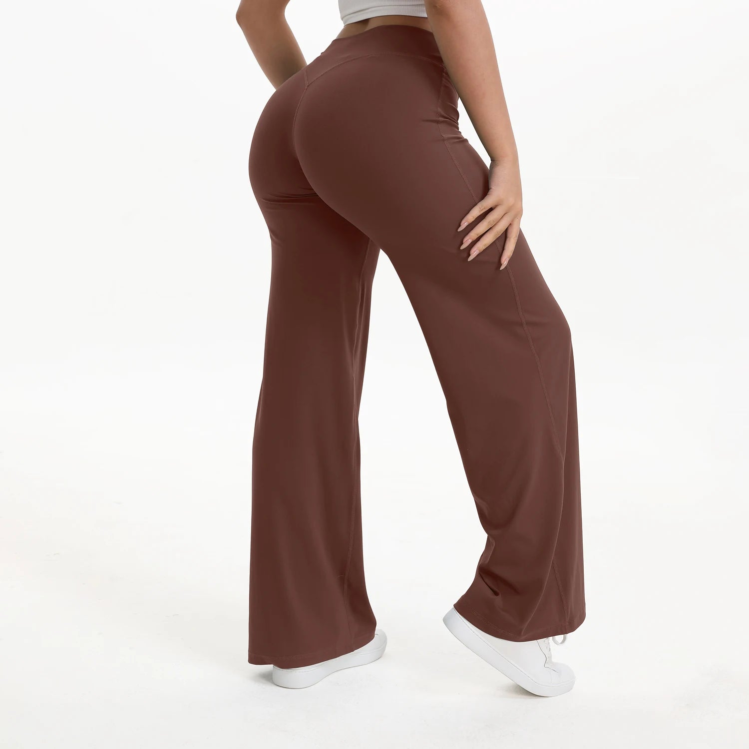 SoftMotion Damen Leggings Gerade Beine Mittlere Taille Yoga-Hose GYM-Leggings Naked Feel Pilates Laufhose Sporthose