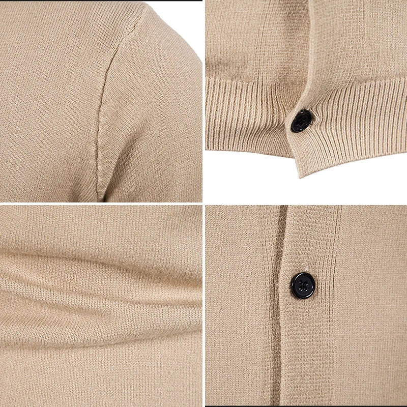 2024 M-5XL Herbst Herren Strickjacke Dünner V-Ausschnitt Basic Elastisch Slim Fit Dünner Pullover Einfarbig Freizeit Vielseitige Jacke