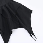 Sommer-Fashion Kurze Röcke Neue sexy Damen Gothic Punk Irreguläre Röcke Einfarbig Tunnelzug zum Binden Geraffte Rüschen Minirock