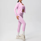 3-teiliges Sportbekleidung Yoga-Set Gym Sport-BH Reißverschlussjacke Leggings Kleidung Sportbekleidung Yoga-Anzüge für Damen Fitness-Set Trainingsanzug