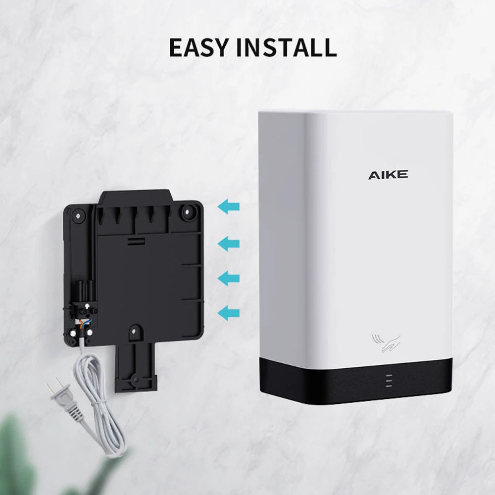 AIKE Automatischer Wand-Händetrockner Tragbarer Mini-Händetrockner WC Hände trocknen 10-15s Schnelles Trocknen 900W 110V oder 220V AK2822