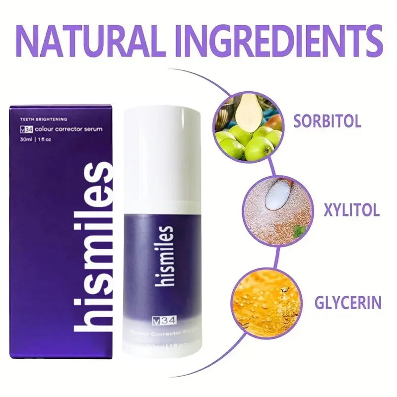 Lila aufhellende Zahnpasta Tiefenreinigung Zahnfleckenentfernung Zahnpasta Erfrischender Atem Essentials für die Mundpflege für den täglichen Gebrauch zu Hause 30 ml