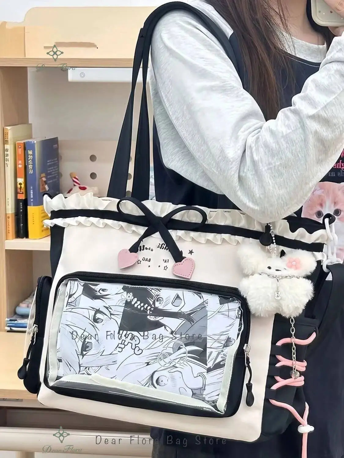 Neue Y2K Süße Japanische Ita Bag Lolita Mädchen Transparente Umhängetasche Große Kapazität Umhängetasche Lässige Tasche DIY Display Handtaschen