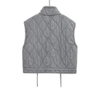 Herbst Winter Damen Stehkragen Leichte Ärmellose Baumwollweste Damen Taschendekoration Tanktop
