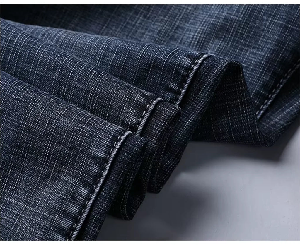 Wthinlee Neue Business-Herrenjeans Lässige Gerade Stretch Fashion Klassische Blau-Schwarze Arbeitsjeans Hose Männer Kleidung