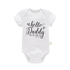 Schwangerschaftsverkündung Hallo Papa, ich kann es kaum erwarten, dich kennenzulernen Neugeborenes Baby Mädchen Kurzarm-Strampler Weicher Baumwoll-Body Strampelanzug