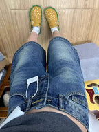 Spicy Girl Retro Amerikanische Fünf-Punkt-Denim-Shorts Damen Sommer Neue Lockere Design Schmale Gerade Weite Beinhosen Mittellange Hose