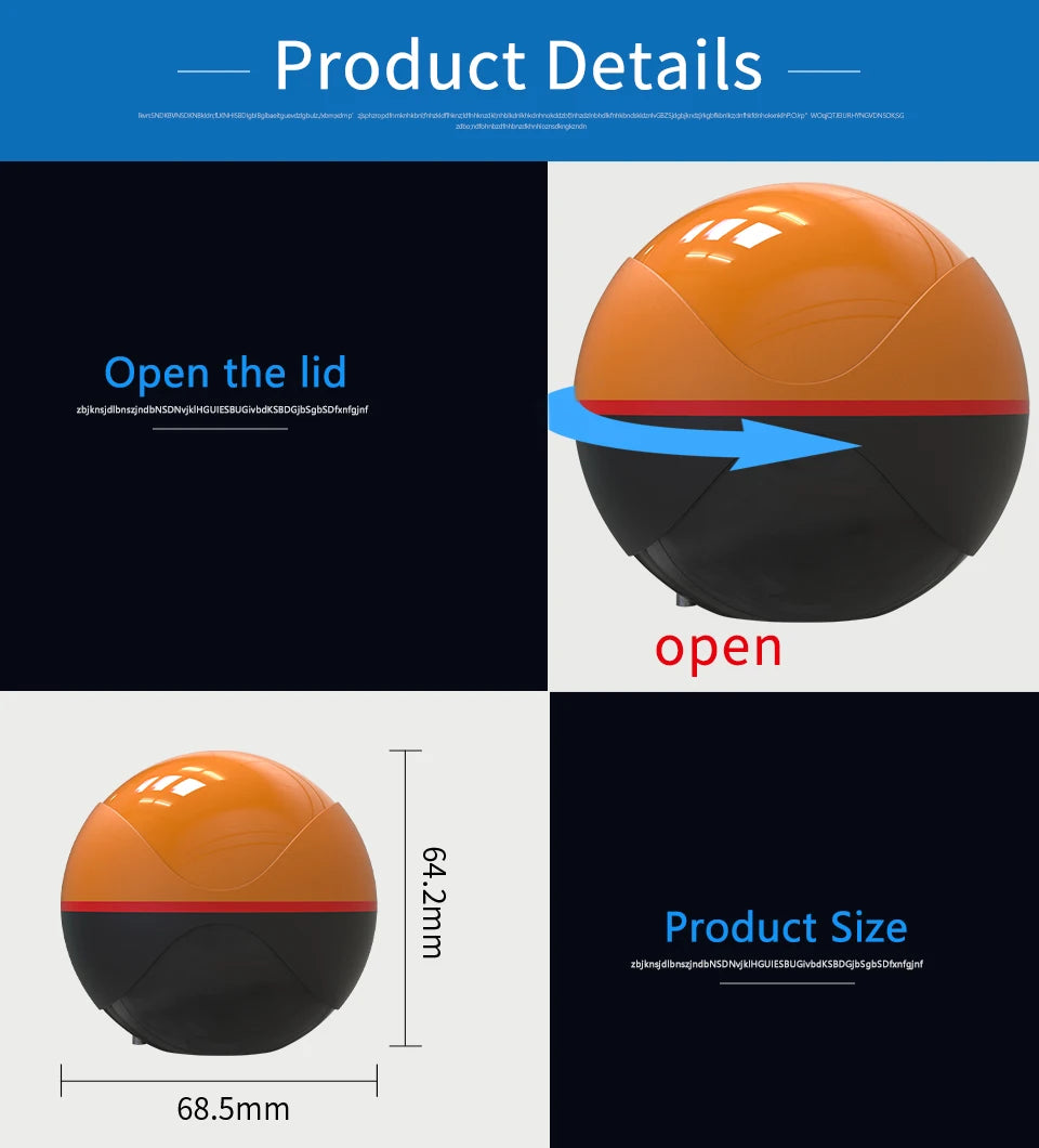 Erchang F68 WIFI Fischfinder 100M Drahtloser Fischfinder Echolot Detektor Angeln für See und Meer IOS& Android