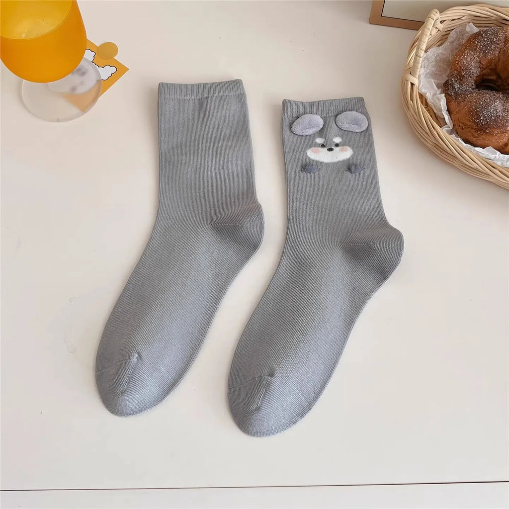 Mode Süß Niedlich 3D Tierohren Schwein Strumpfwaren Winter Warme Cartoon-Socken für Kinder Harajuku Baumwolle Weiche Hausschuhsocke