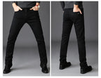 Frühling Herbst Herren Klassische Modemarke Jeans Homme Mann Weiche Stretch Schwarze Biker Maskulino Denim Hose Herrenhosen Overalls