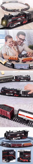 Klassische Eisenbahn Güterzug Spielzeug Elektrische Eisenbahn Schienenset mit Licht Schienen Modell Spielzeug für Kinder Geschenk Kinder Erwachsenen Spielzeug