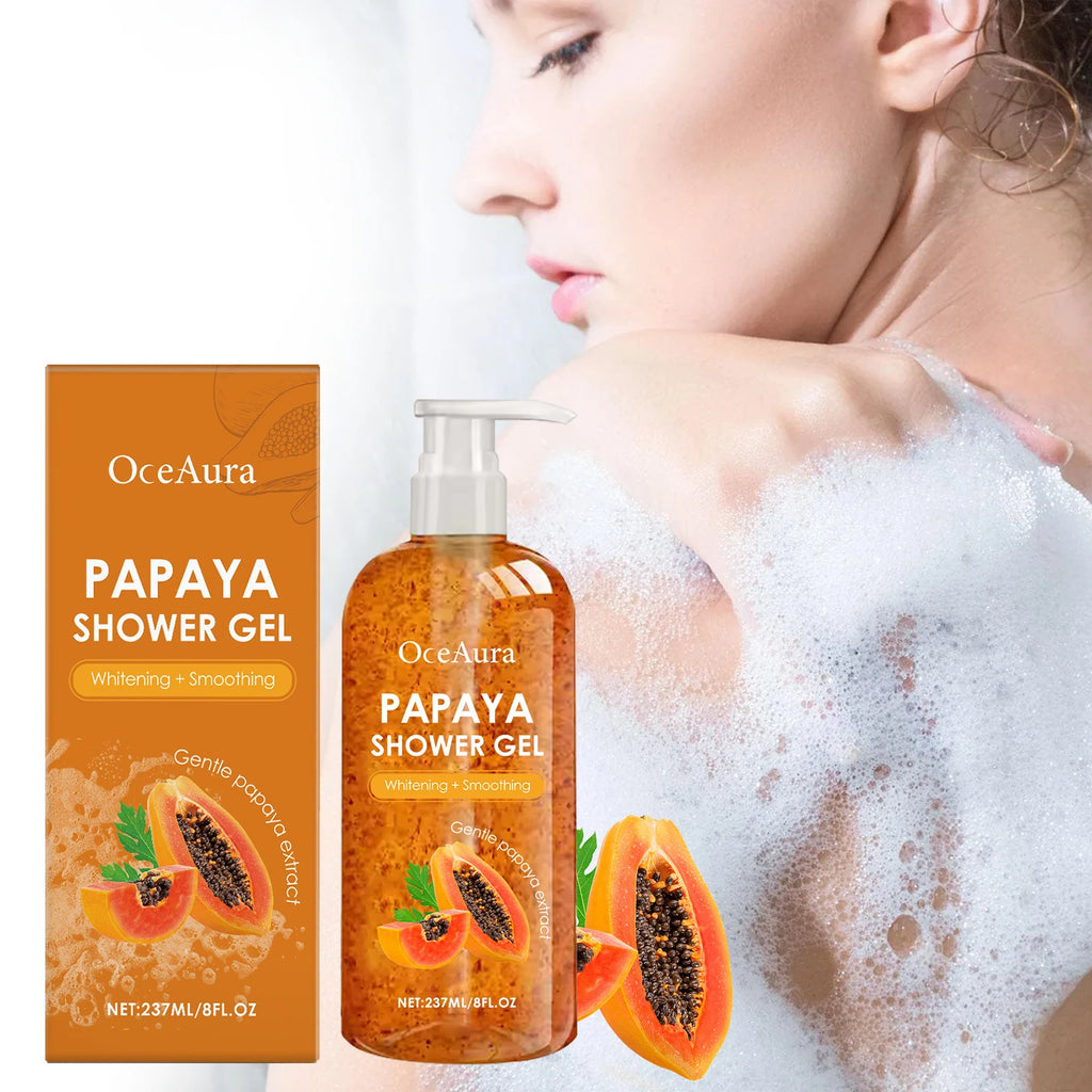 Papaya Whitening Duschgel Peeling Verblassen von Pigmentflecken Langanhaltender Duft Erfrischend Reguliert Öl Feuchtigkeitsspendend Reichhaltiger Schaum Körperwaschmittel
