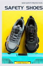 Men's Safety Shoes Protection And Elastic Safety Boots Fashionable Casual Shoes Breathable Odor Protection Men's Work Shoes