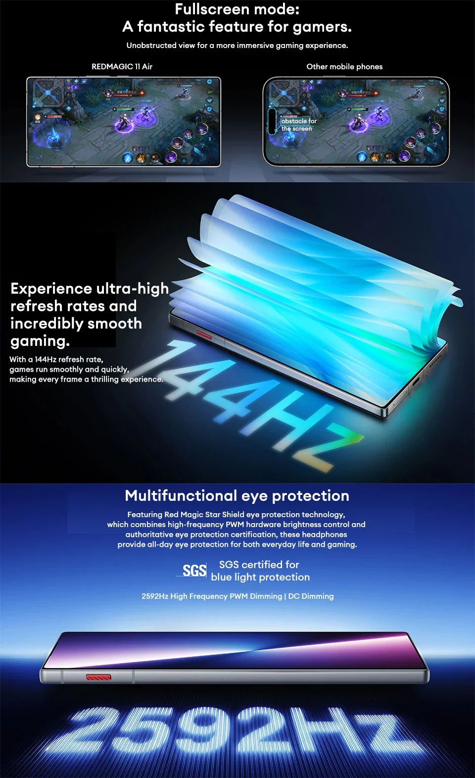 REDMAGIC 11 Air ist mit einem Prozessor 8 Elite und RedCore R4 sowie einem Hochleistungsakku von 7.000 mAh ausgestattet und bietet ein e