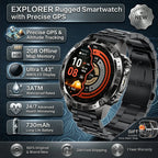 2026New Military T-Rex3 GPS Map Navigation Smart Watch 2GB RAM 1.43-inch AMOLED Screen 30M Waterproof Call Sports Smartwatch Men