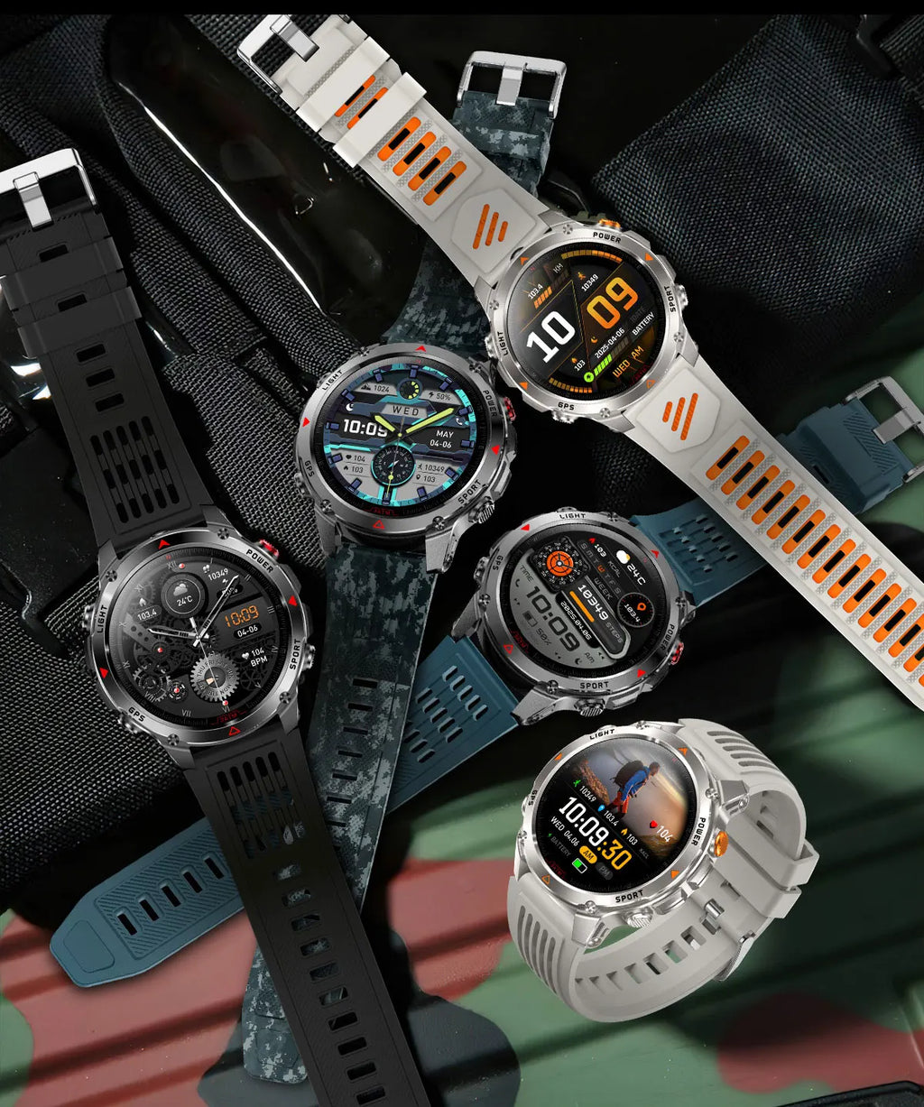 2026 Neue T-Rex3 Pro 1100mAh Akku Smartwatch GPS-Route 5ATM Wasserdicht Sport Lauf-Tracker Outdoor Kompass Militär-Smartwatch