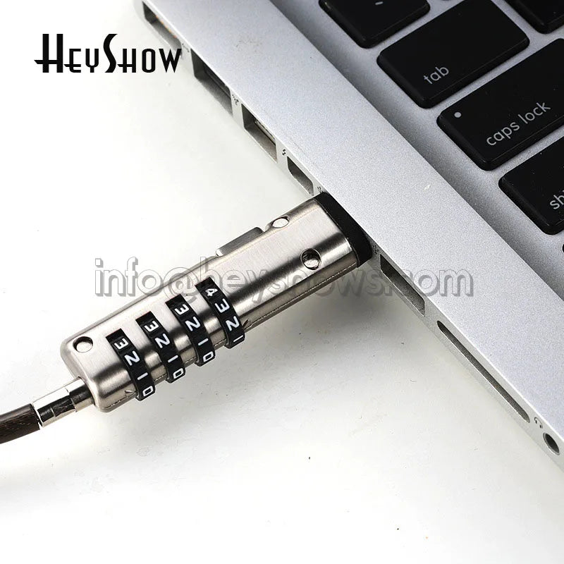 4-Digit Password Protected USB Port Laptop Security Lock Notebook Anti-Theft Combination Lock With Security Steel Lock Cable