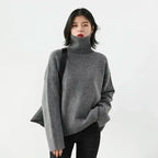 CHIC VEN Koreanischer Damen Pullover Lockerer Rollkragenpullover Warme Einfarbige Pullover Strickwaren Basic Female Tops Herbst Winter 2022