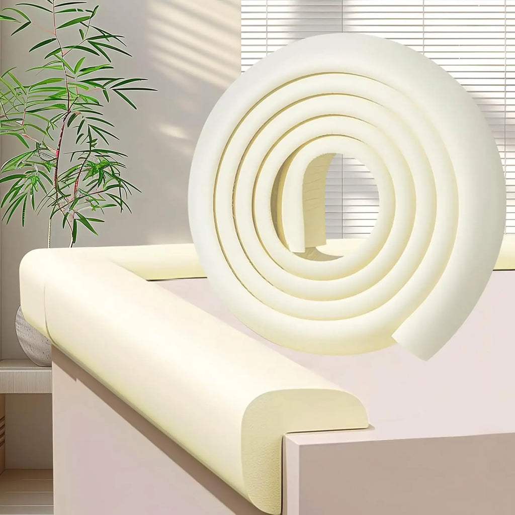 1 Rolle Baby-Sicherheits-Tischkantenschutzstreifen mit 4 selbstklebenden Eckenschützern aus weichem NBR-Schaum, Baby-Eckenschutz